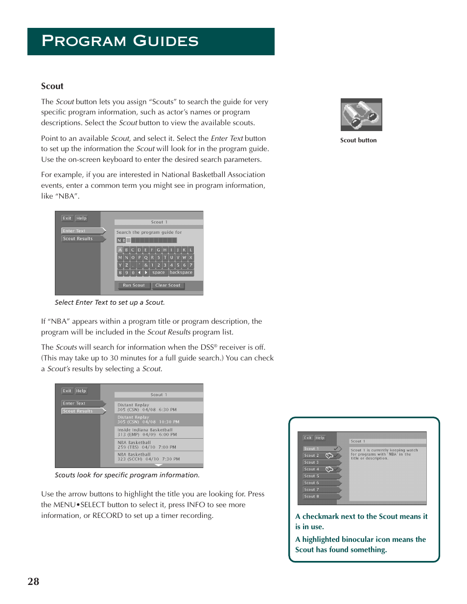 Program guides | DirecTV ProScan DSS Receiver User Manual | Page 30 / 84