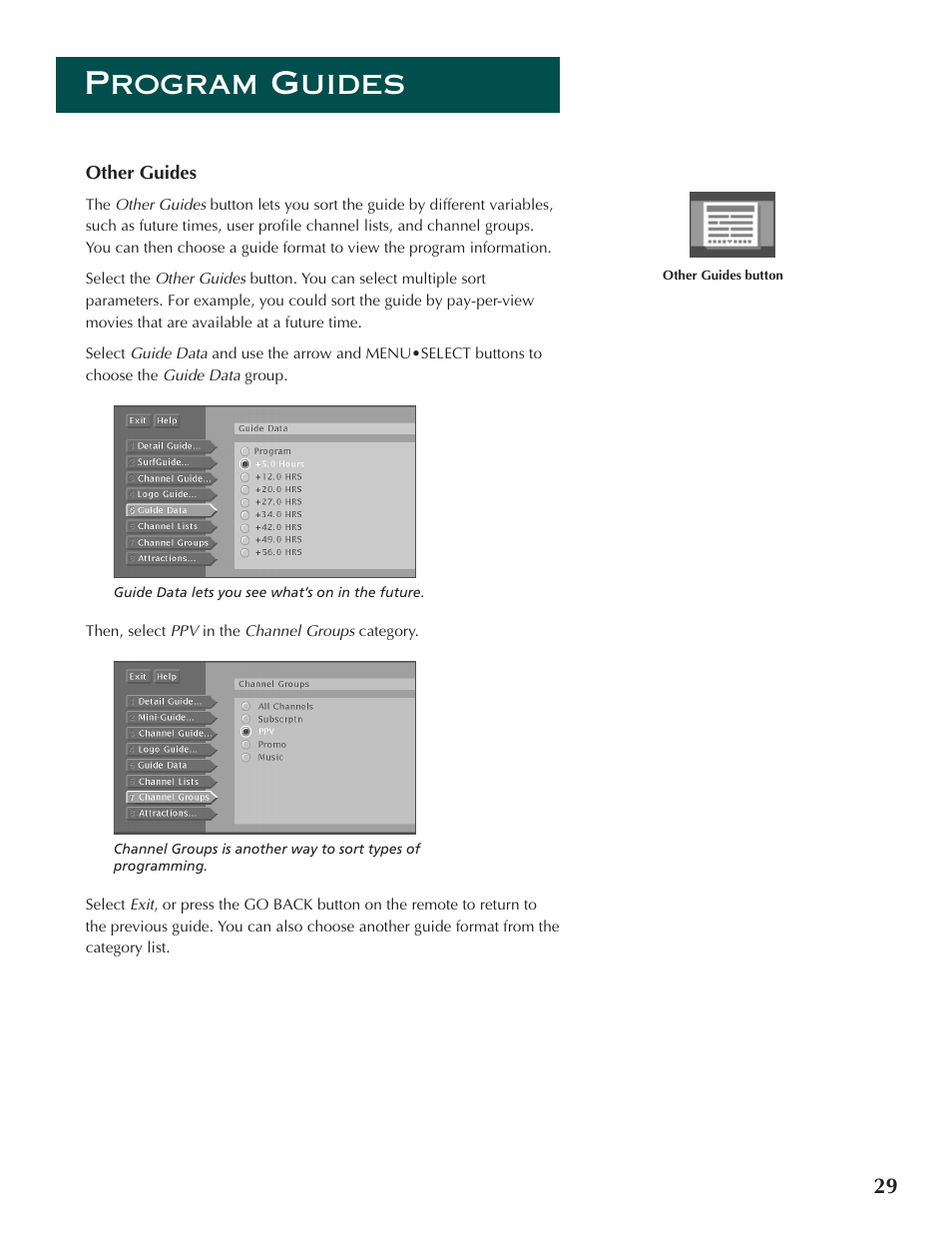 Program guides | DirecTV ProScan DSS Receiver User Manual | Page 31 / 84