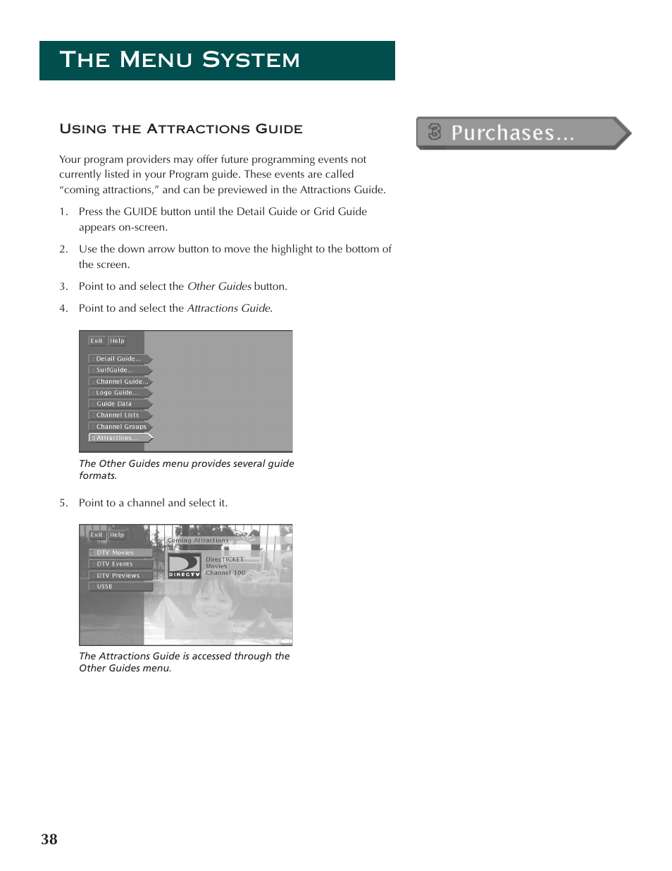 The menu system | DirecTV ProScan DSS Receiver User Manual | Page 40 / 84