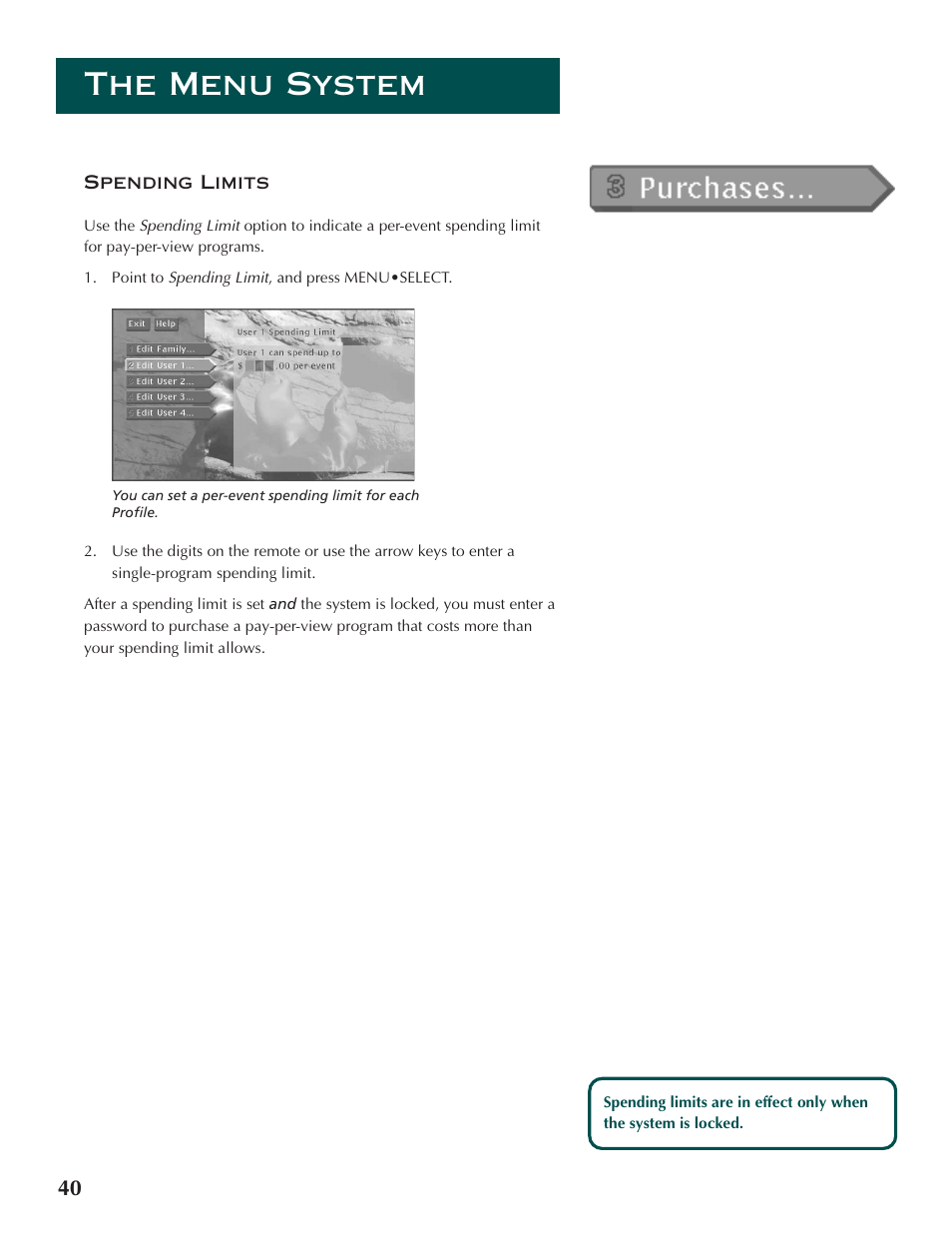 The menu system | DirecTV ProScan DSS Receiver User Manual | Page 42 / 84