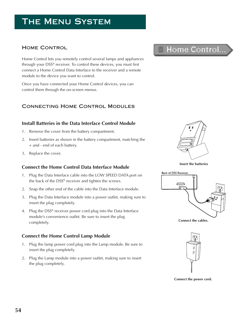 The menu system | DirecTV ProScan DSS Receiver User Manual | Page 56 / 84