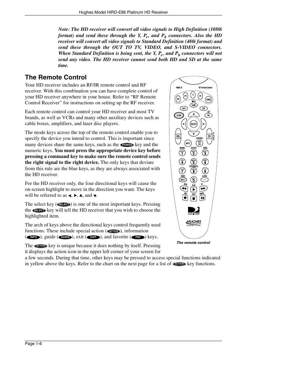 The remote control | DirecTV HIRD-E86 User Manual | Page 16 / 90