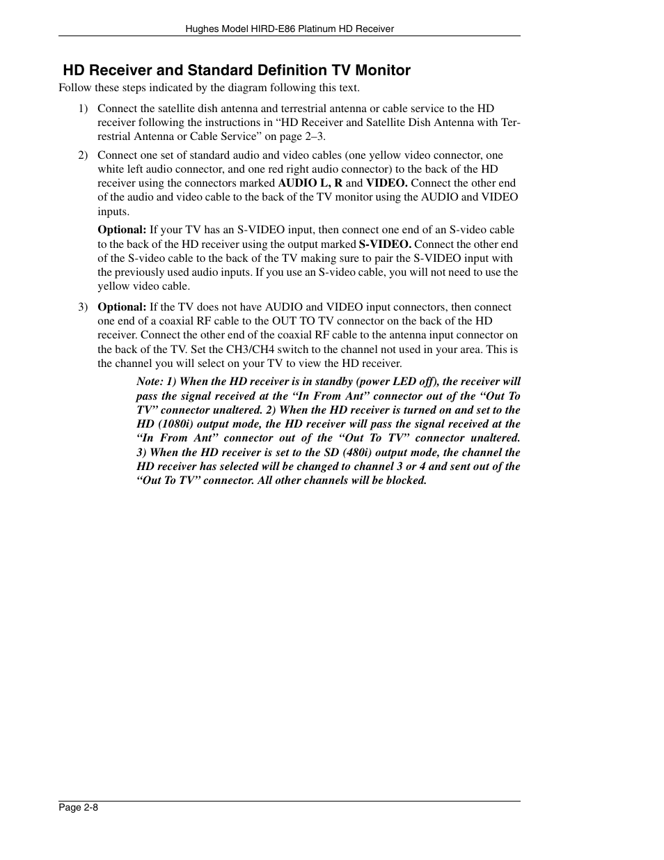 Hd receiver and standard definition tv monitor | DirecTV HIRD-E86 User Manual | Page 26 / 90