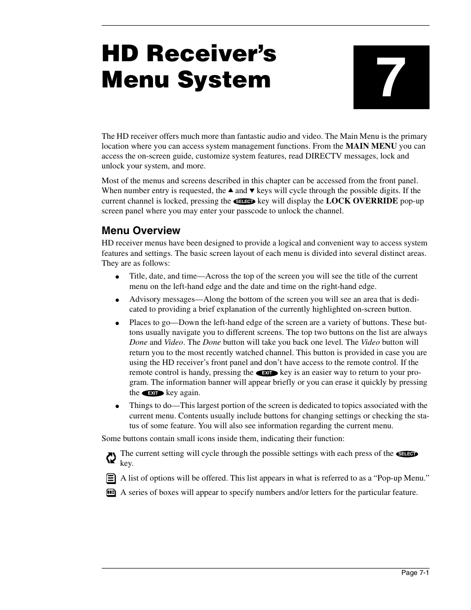 Hd receiver’s menu system | DirecTV HIRD-E86 User Manual | Page 61 / 90