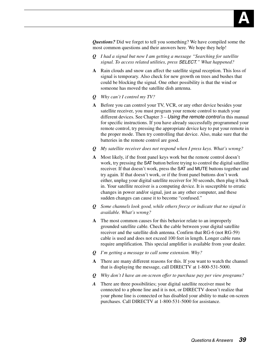 Questions & answers | DirecTV SD-HBH User Manual | Page 47 / 56