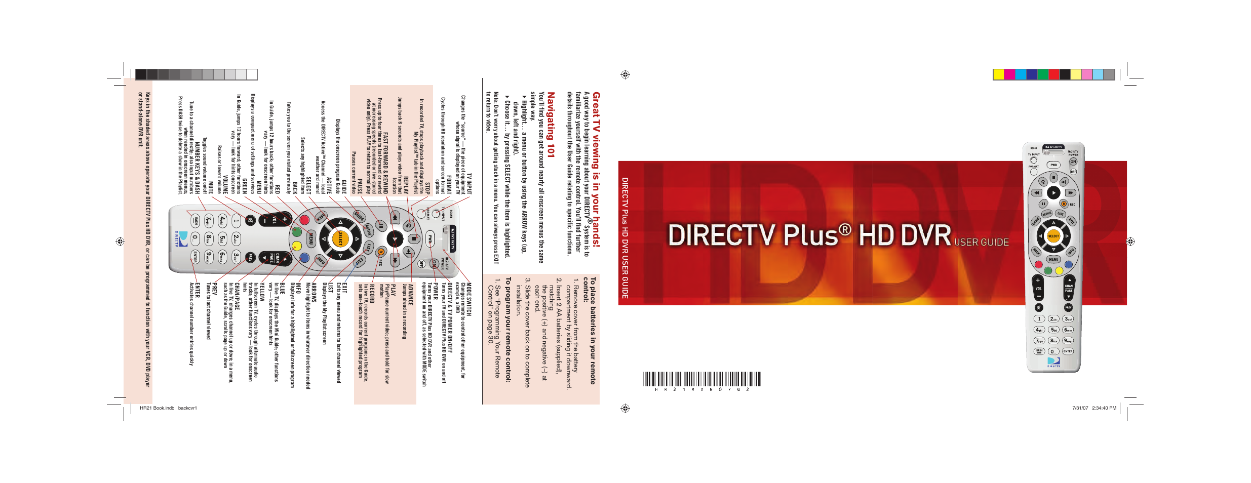 DirecTV HD DVR User Manual | 108 pages