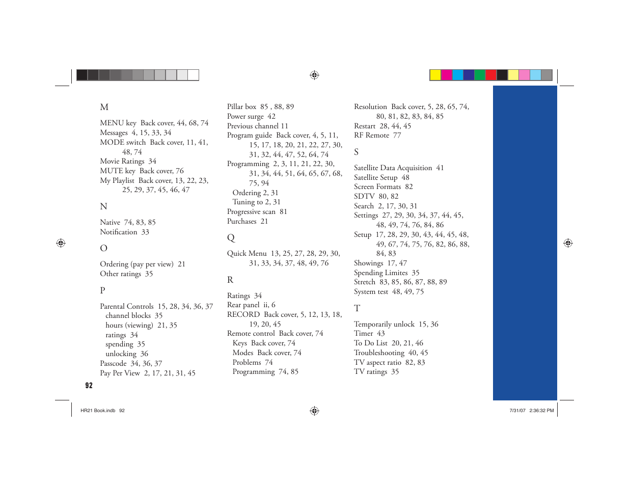 DirecTV HD DVR User Manual | Page 103 / 108