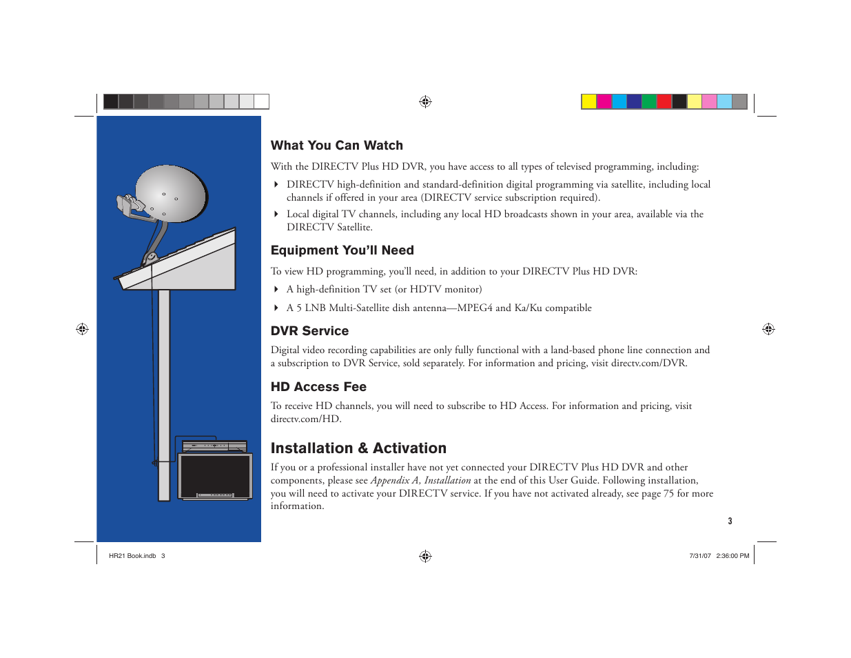 Installation & activation | DirecTV HD DVR User Manual | Page 14 / 108