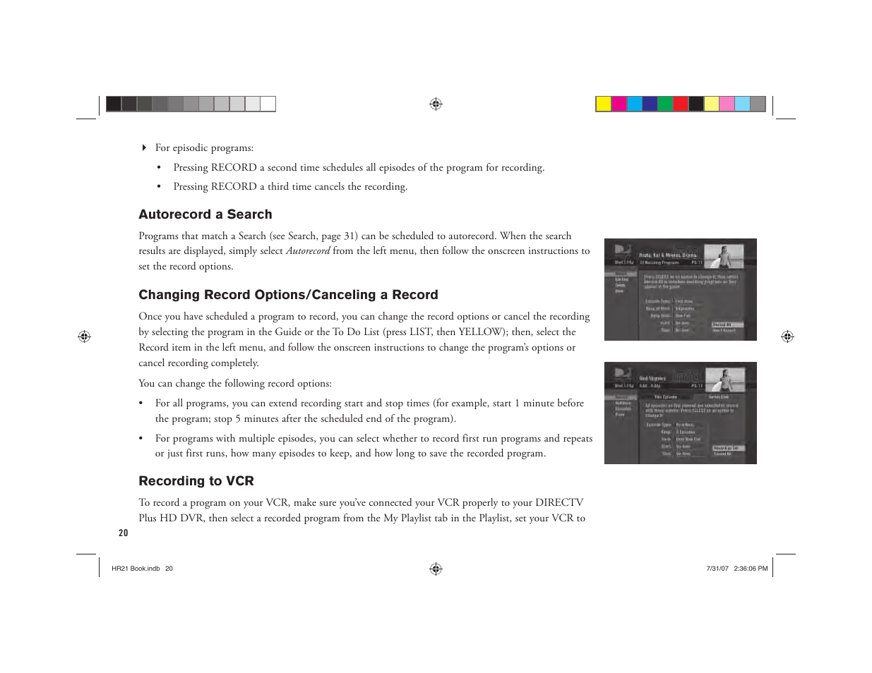 DirecTV HD DVR User Manual | Page 31 / 108