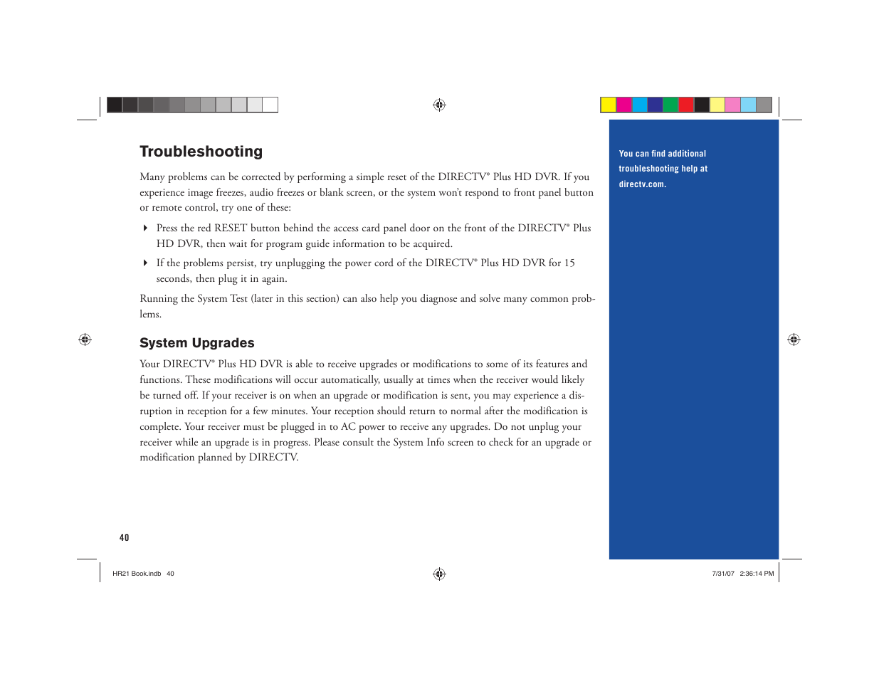 Troubleshooting | DirecTV HD DVR User Manual | Page 51 / 108