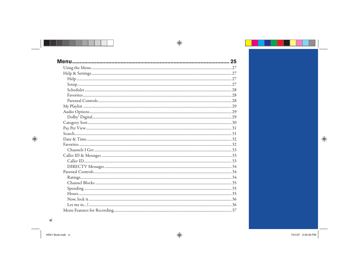 DirecTV HD DVR User Manual | Page 7 / 108