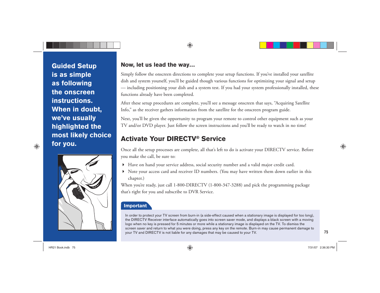 Activate your directv, Service | DirecTV HD DVR User Manual | Page 86 / 108