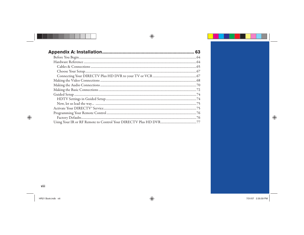 Appendix a: installation | DirecTV HD DVR User Manual | Page 9 / 108