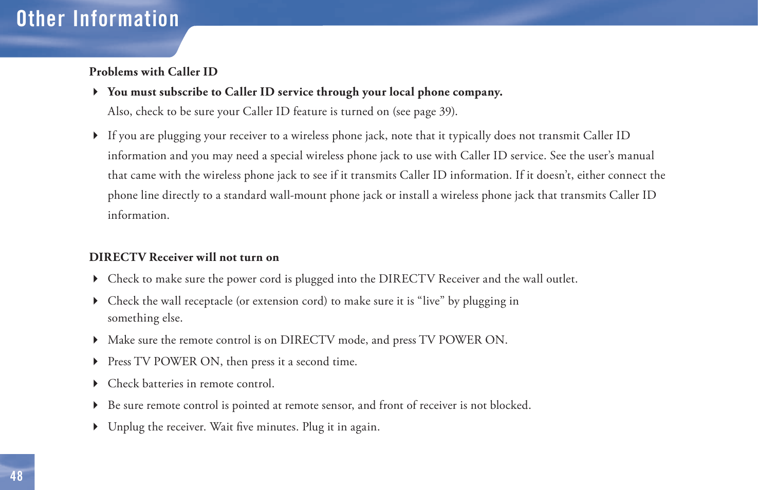 Other information | DirecTV D11 User Manual | Page 58 / 84