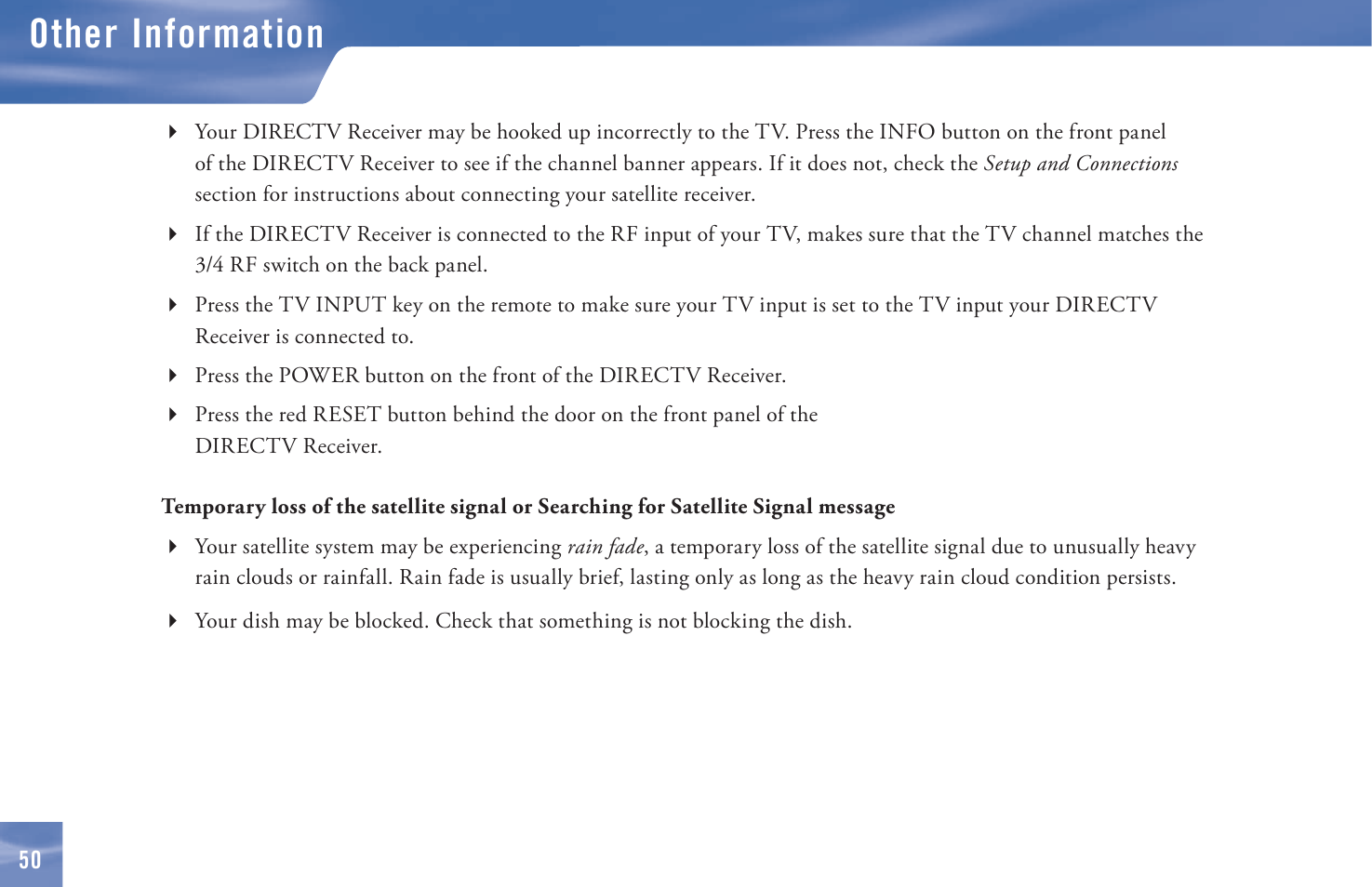 Other information | DirecTV D11 User Manual | Page 60 / 84