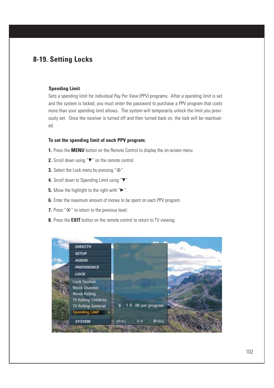 19. setting locks | DirecTV HUGHES/ HTL-HD User Manual | Page 103 / 121