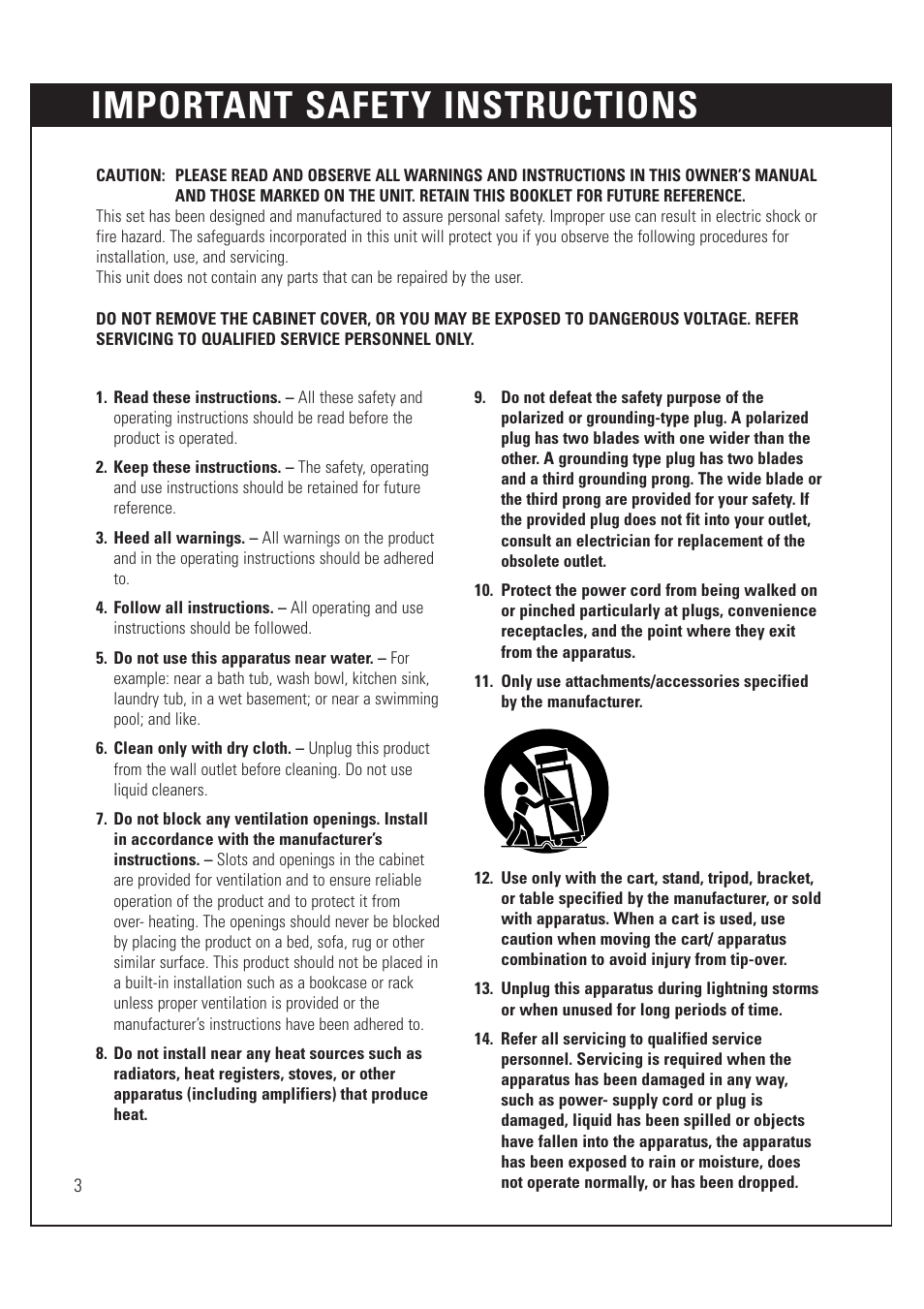 Important safety instructions | DirecTV HUGHES/ HTL-HD User Manual | Page 4 / 121