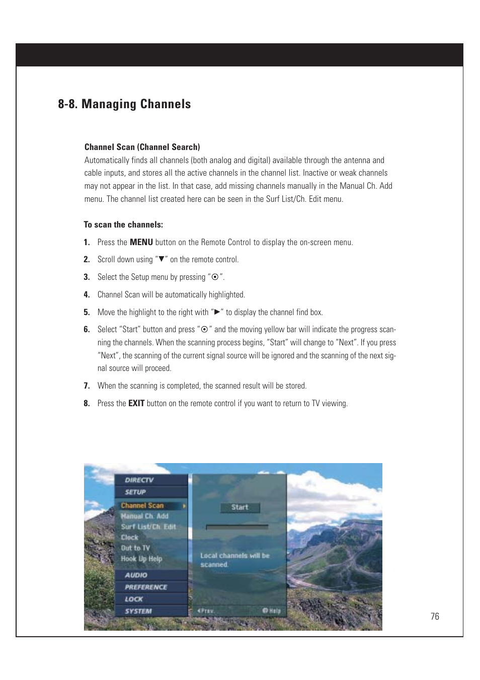 8. managing channels | DirecTV HUGHES/ HTL-HD User Manual | Page 77 / 121