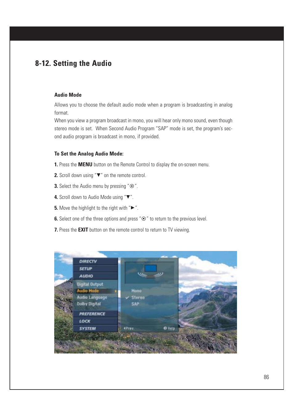 12. setting the audio | DirecTV HUGHES/ HTL-HD User Manual | Page 87 / 121