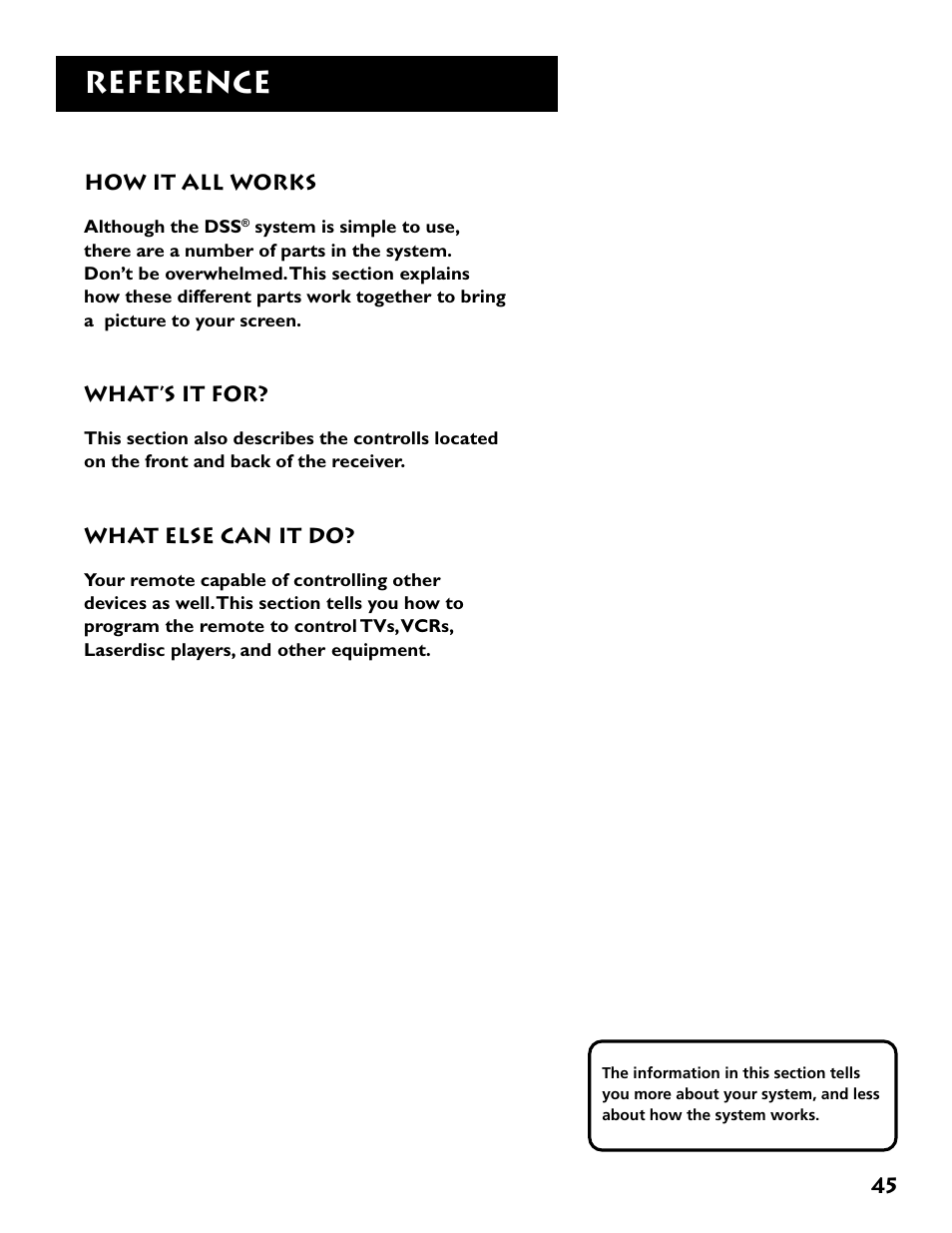 Reference | DirecTV DRD303RA User Manual | Page 47 / 68