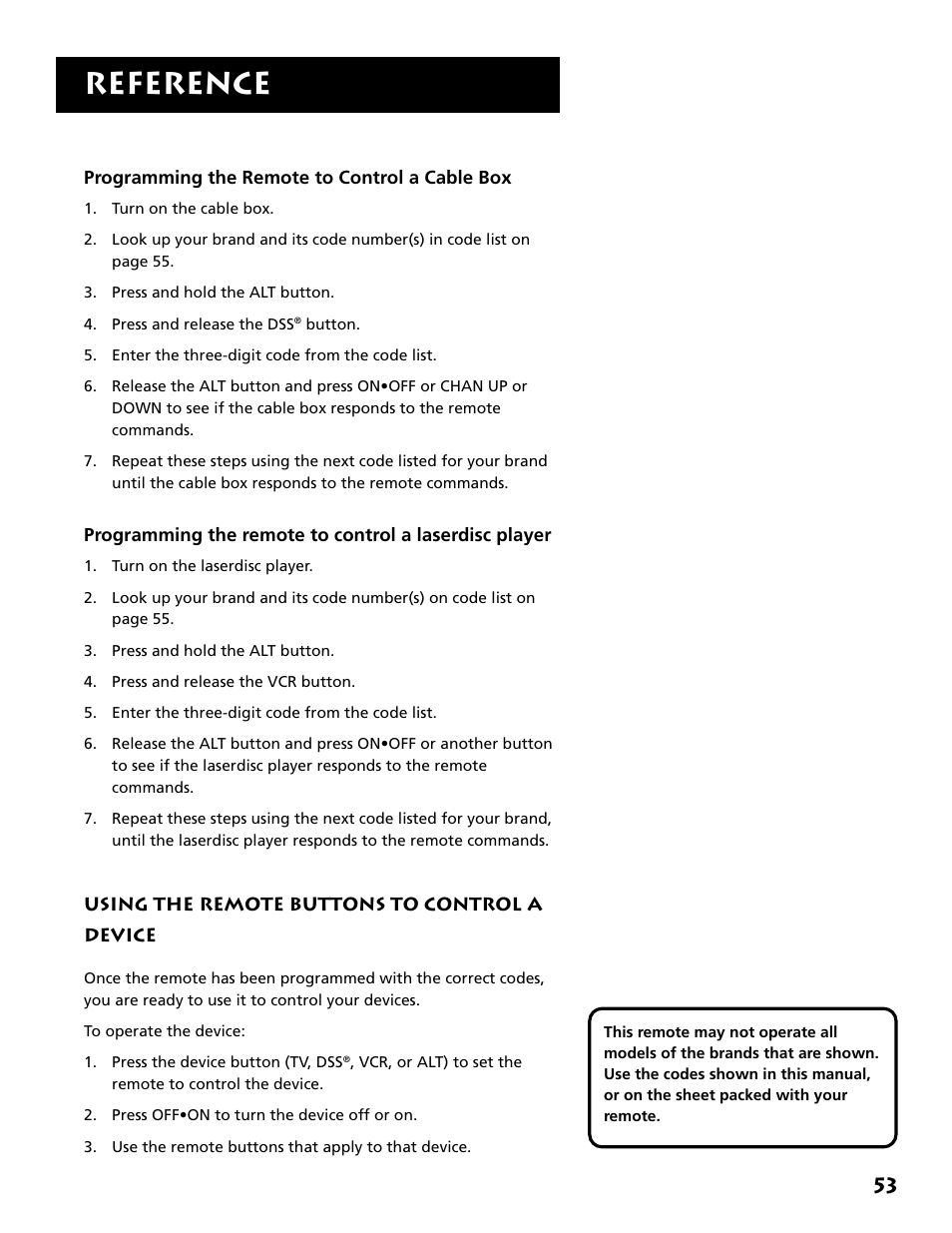 Reference | DirecTV DRD303RA User Manual | Page 55 / 68