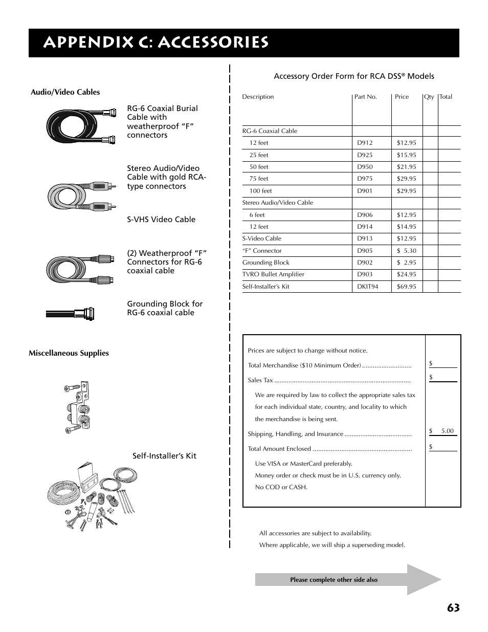 Appendix c: accessories, Detach here | DirecTV DRD303RA User Manual | Page 65 / 68