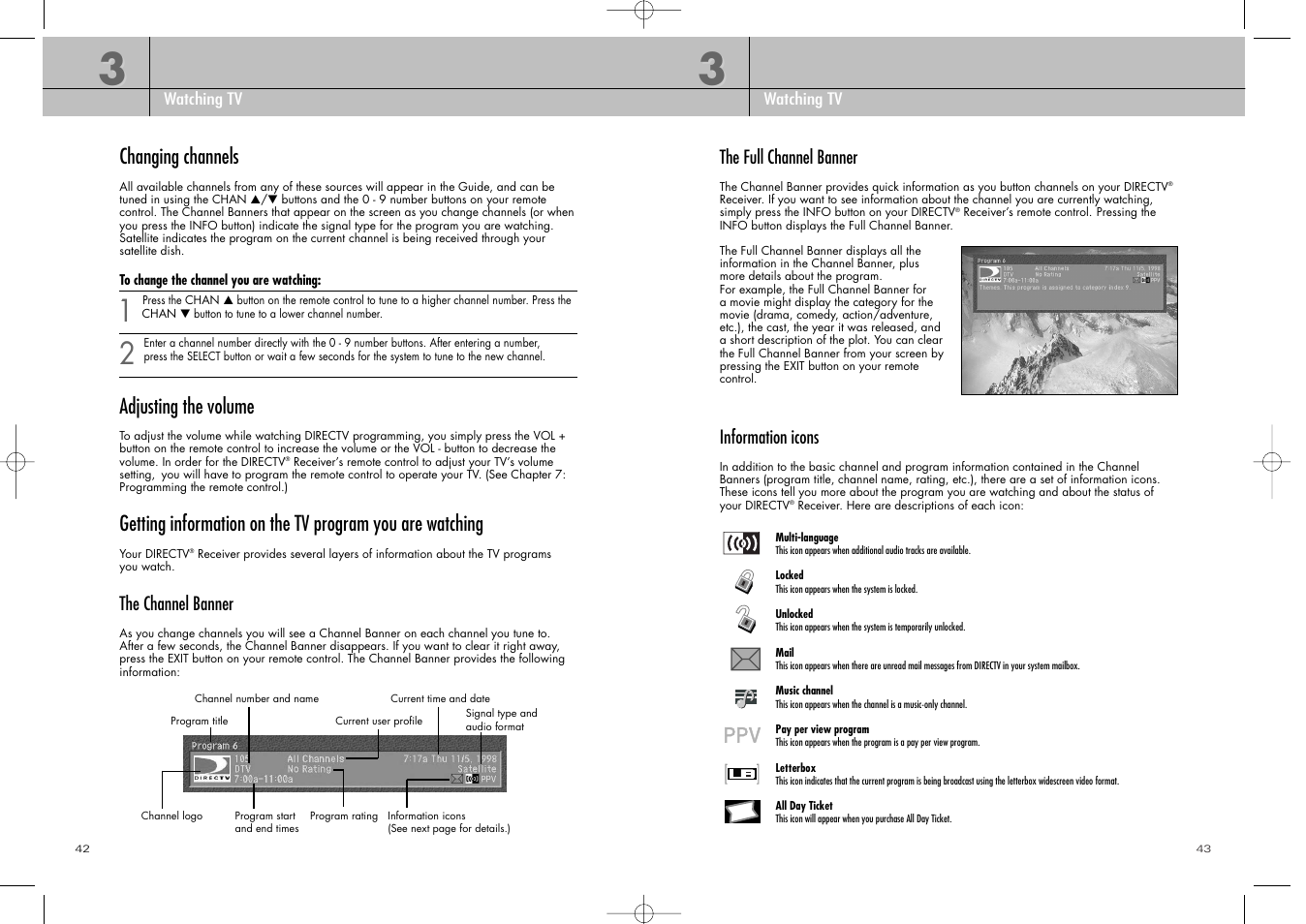 Changing channels, Adjusting the volume | DirecTV D10-200 User Manual | Page 22 / 46