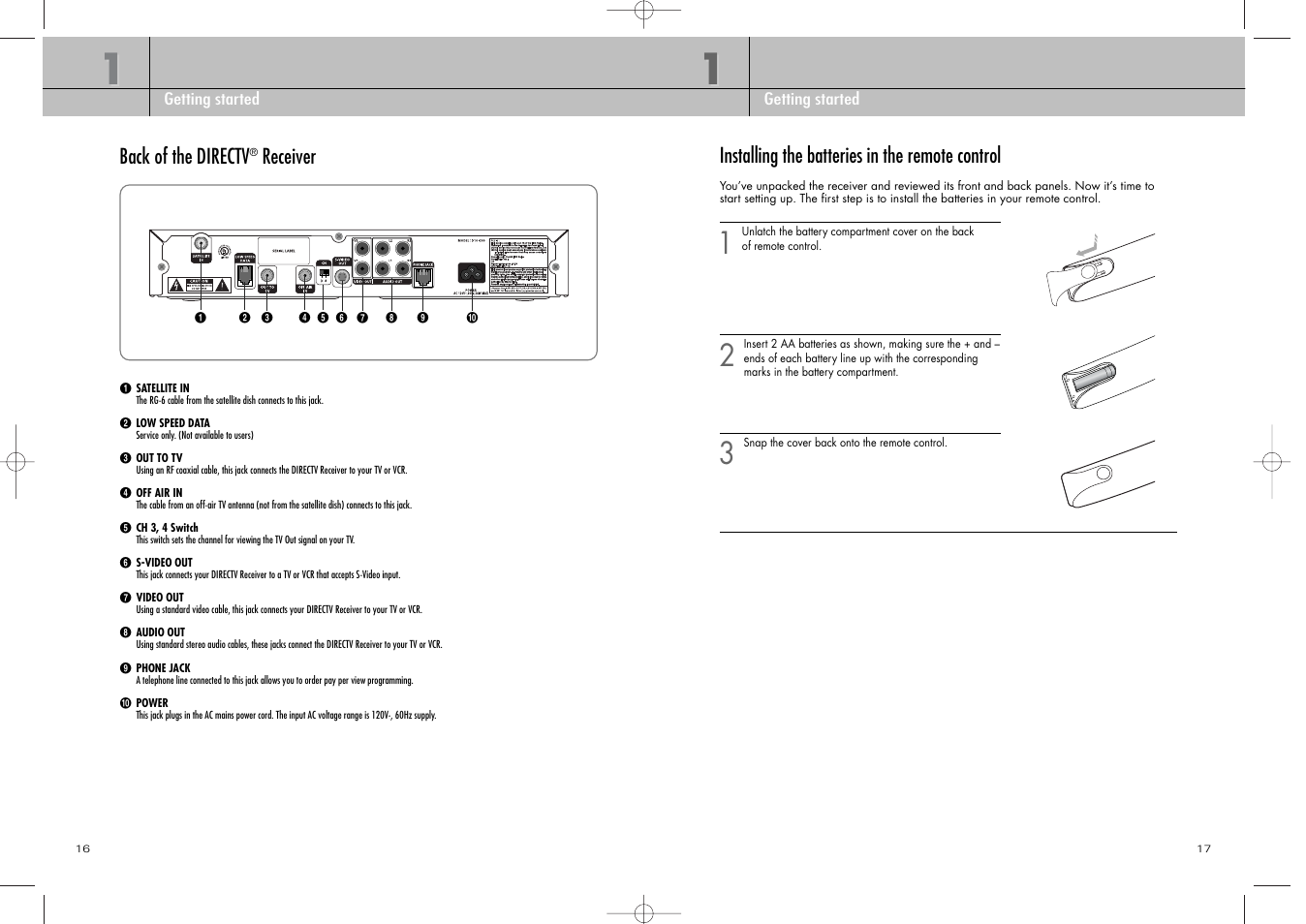 Back of the directv | DirecTV D10-200 User Manual | Page 9 / 46
