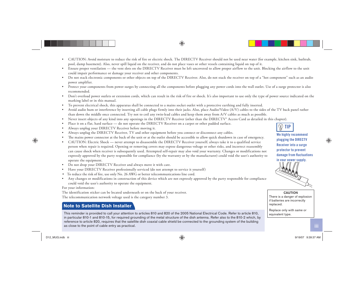 DirecTV D12 User Manual | Page 3 / 79