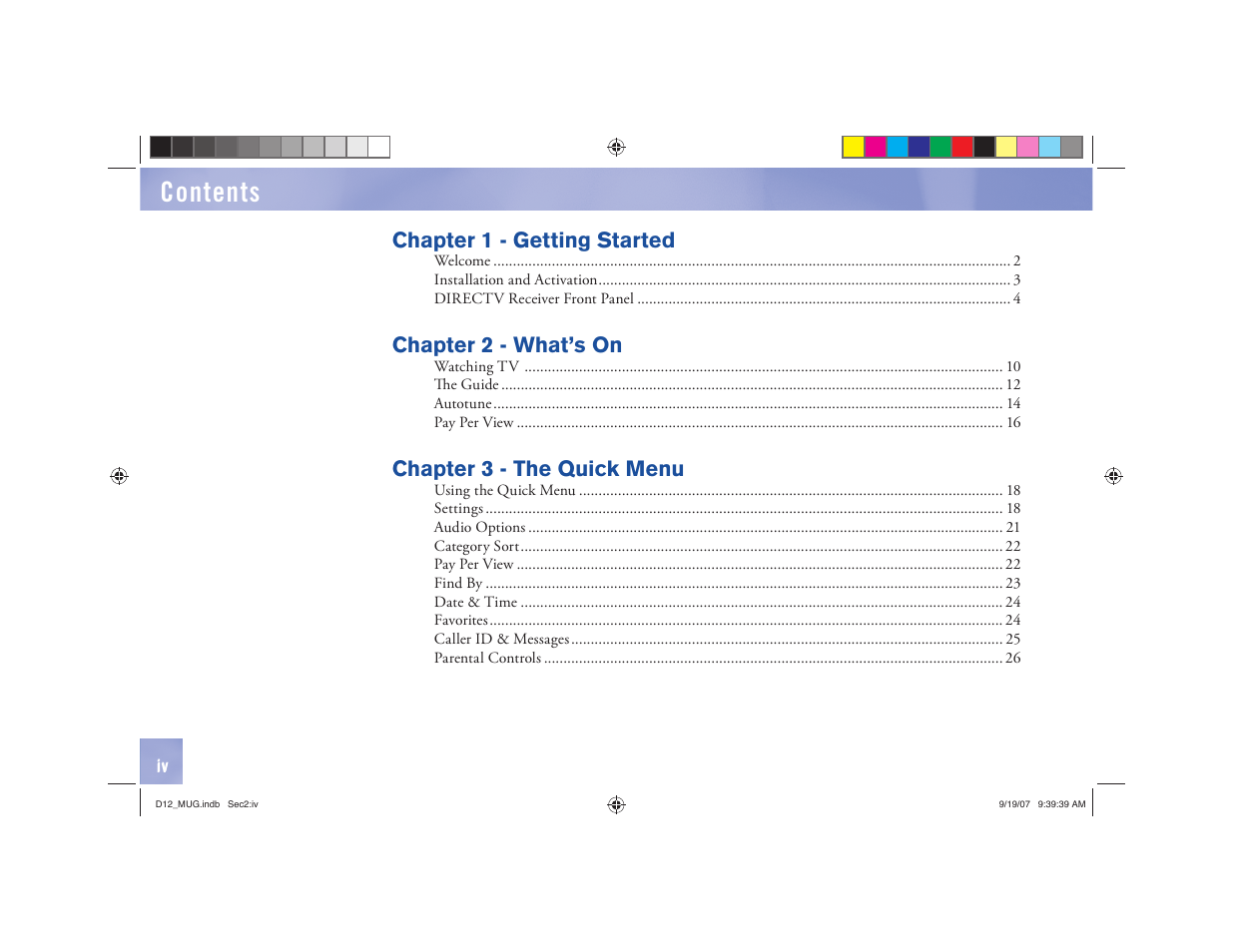 DirecTV D12 User Manual | Page 4 / 79