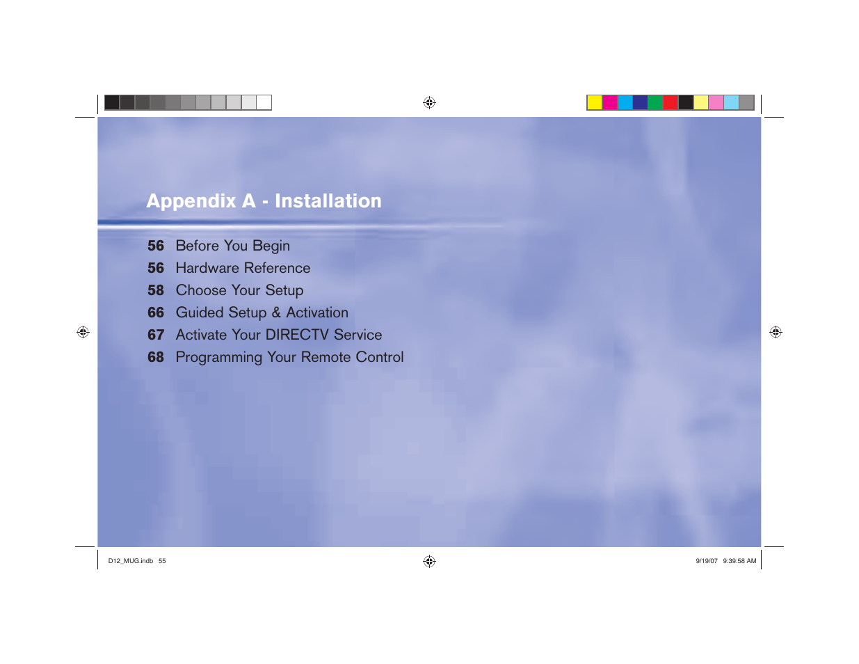 Appendix a - installation | DirecTV D12 User Manual | Page 61 / 79