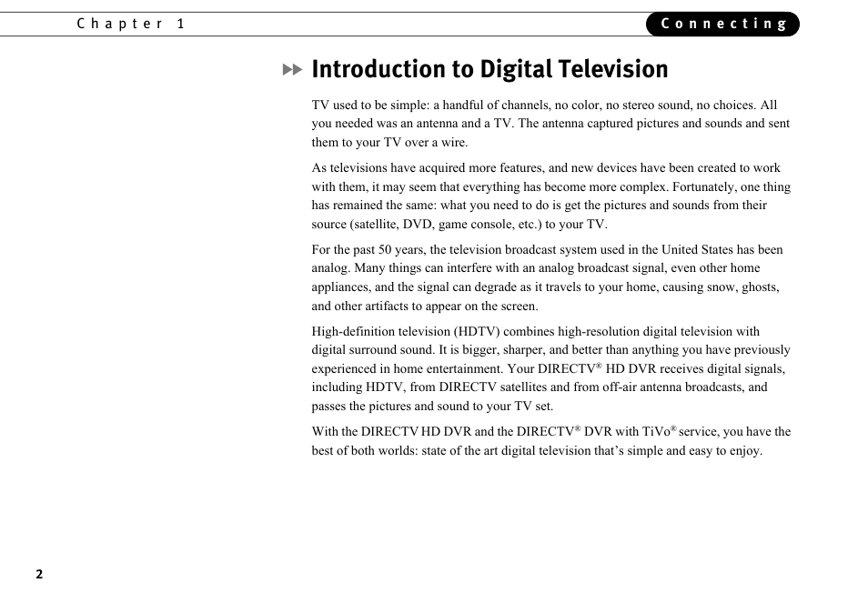 Introduction to digital television | DirecTV HR10-250 User Manual | Page 12 / 188