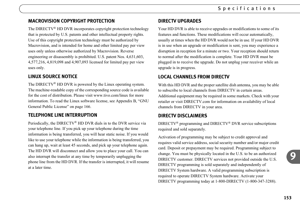 DirecTV HR10-250 User Manual | Page 163 / 188