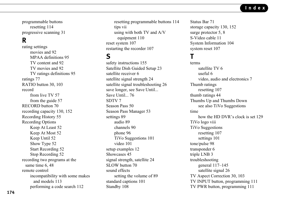 DirecTV HR10-250 User Manual | Page 184 / 188