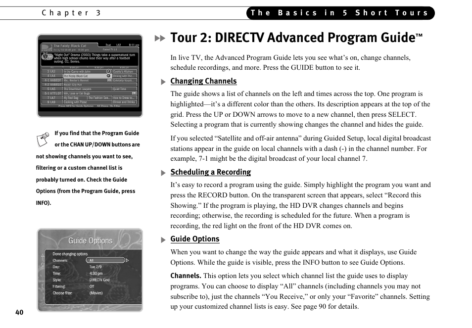 Tour 2: directv advanced program guide | DirecTV HR10-250 User Manual | Page 50 / 188