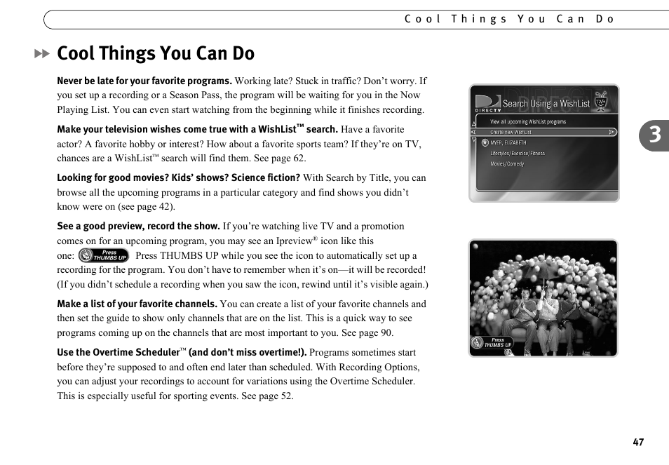 Cool things you can do | DirecTV HR10-250 User Manual | Page 57 / 188