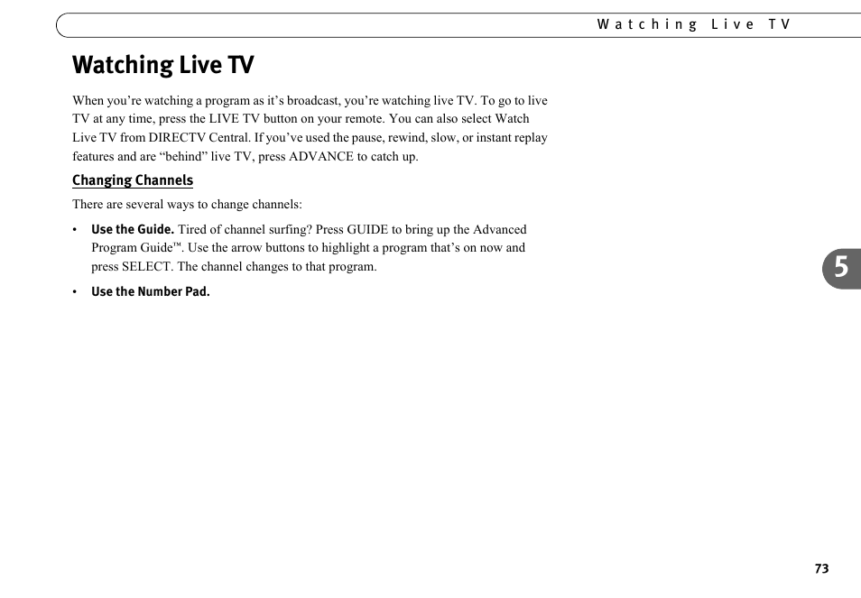 Watching live tv | DirecTV HR10-250 User Manual | Page 83 / 188