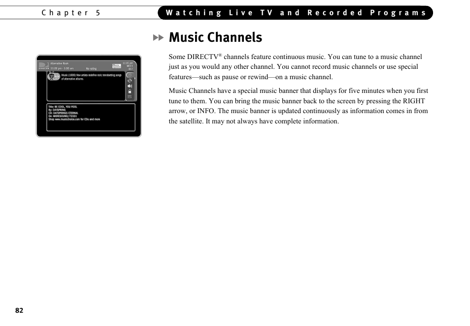 Music channels | DirecTV HR10-250 User Manual | Page 92 / 188