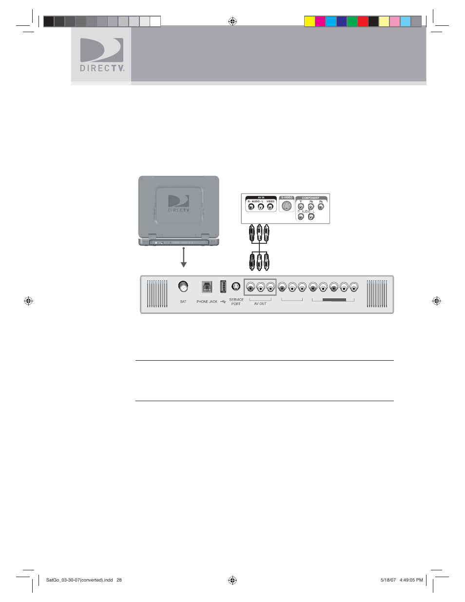 Setting up your directv, Sat-go | DirecTV SAT GO User Manual | Page 29 / 65