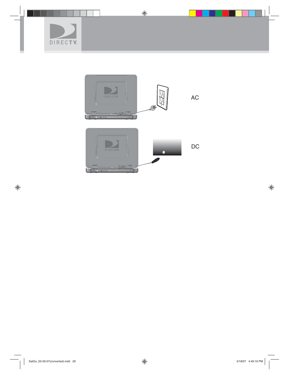 Setting up your directv, Sat-go | DirecTV SAT GO User Manual | Page 30 / 65