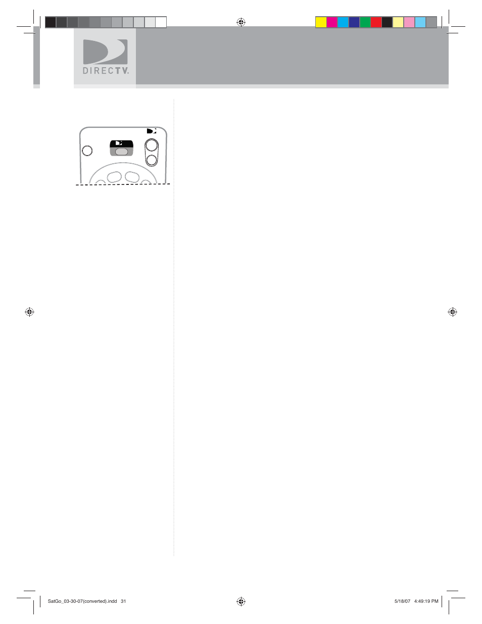 Setting up your directv, Sat-go, Guided setup for directv | Service | DirecTV SAT GO User Manual | Page 32 / 65