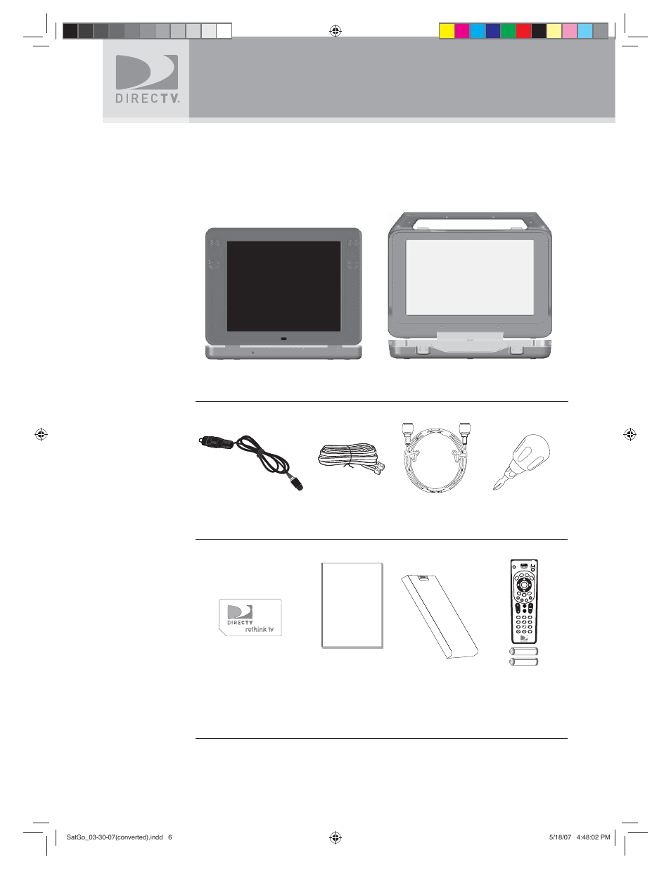 Before using your directv, Sat-go, Package contents | DirecTV SAT GO User Manual | Page 7 / 65