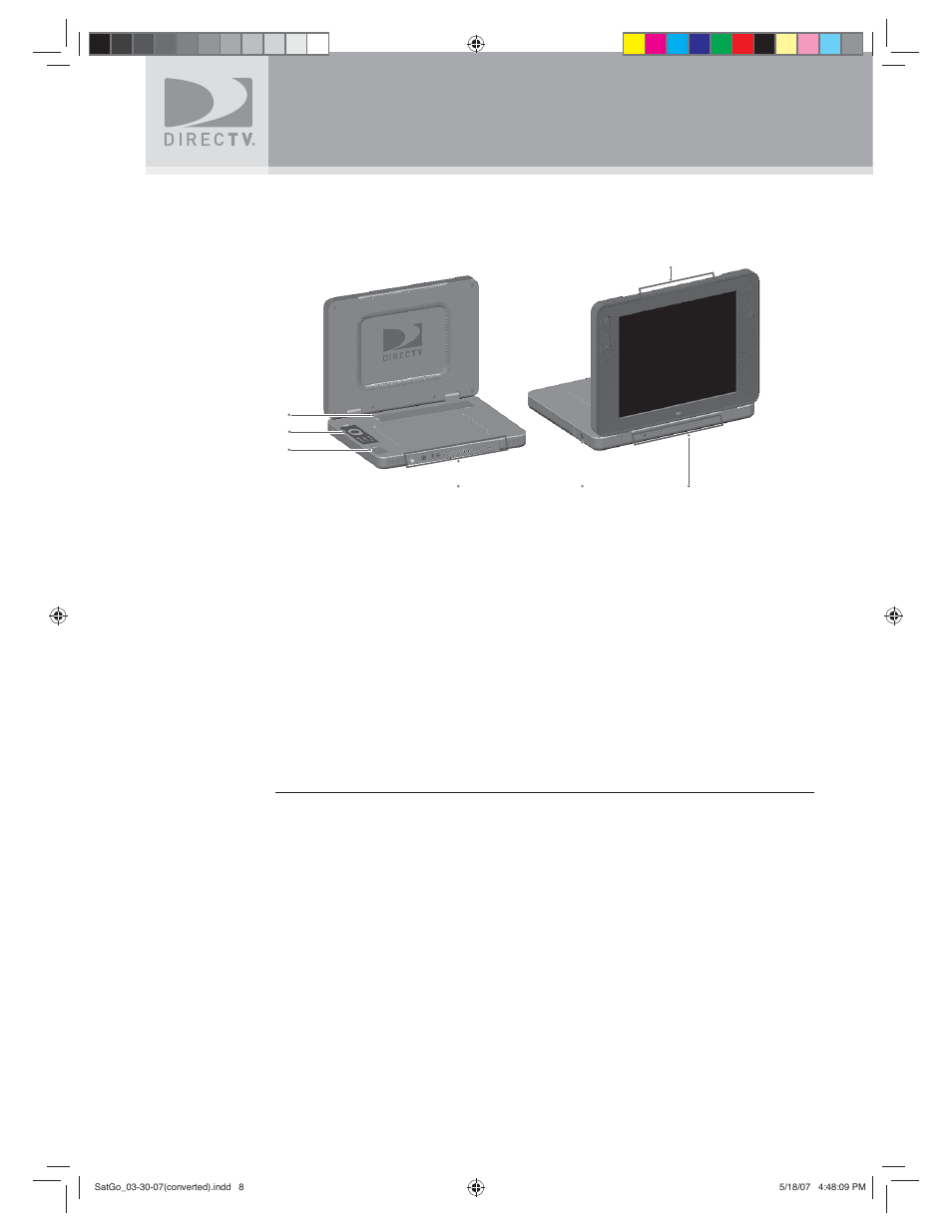 Before using your directv, Sat-go | DirecTV SAT GO User Manual | Page 9 / 65