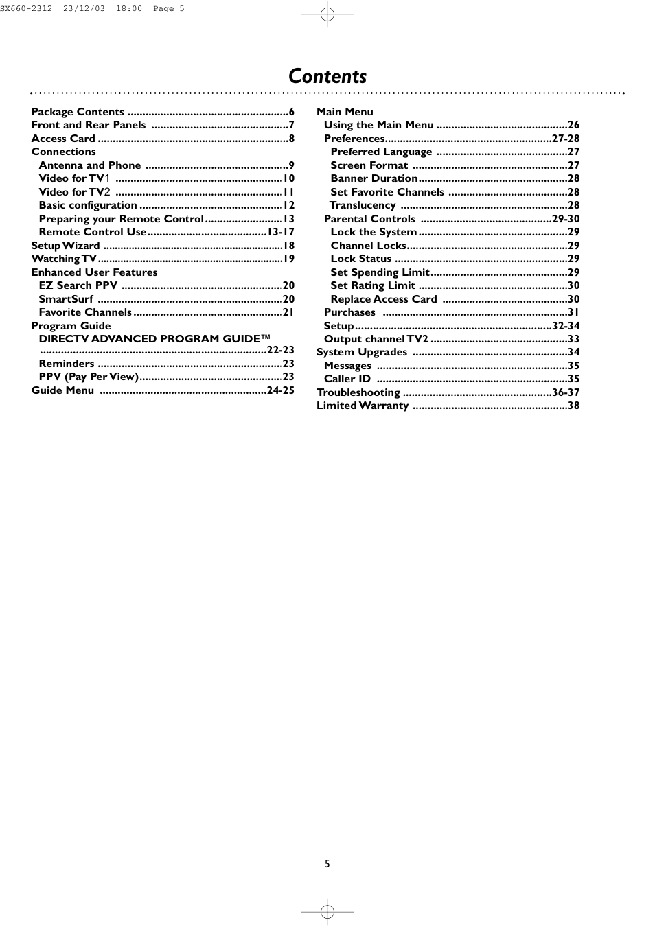 DirecTV DSR 660 User Manual | Page 5 / 38