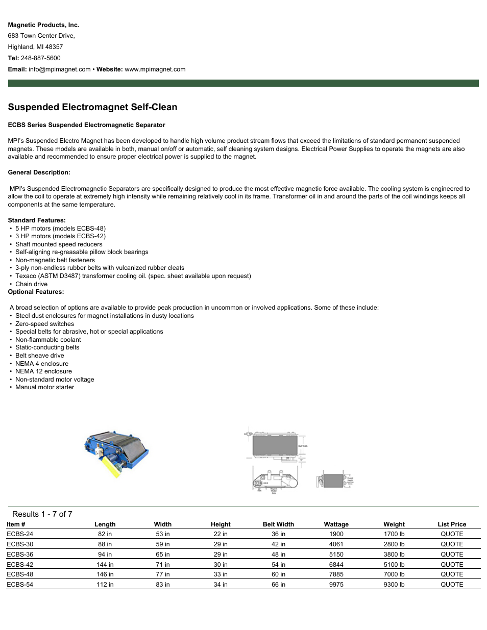 Magnetic Products Suspended Electromagnet Self-Clean User Manual | 2 pages