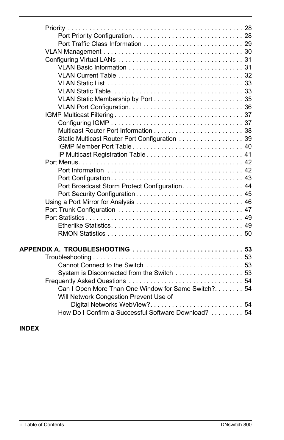 Digital Networks North America DNswitch 800 User Manual | Page 10 / 68