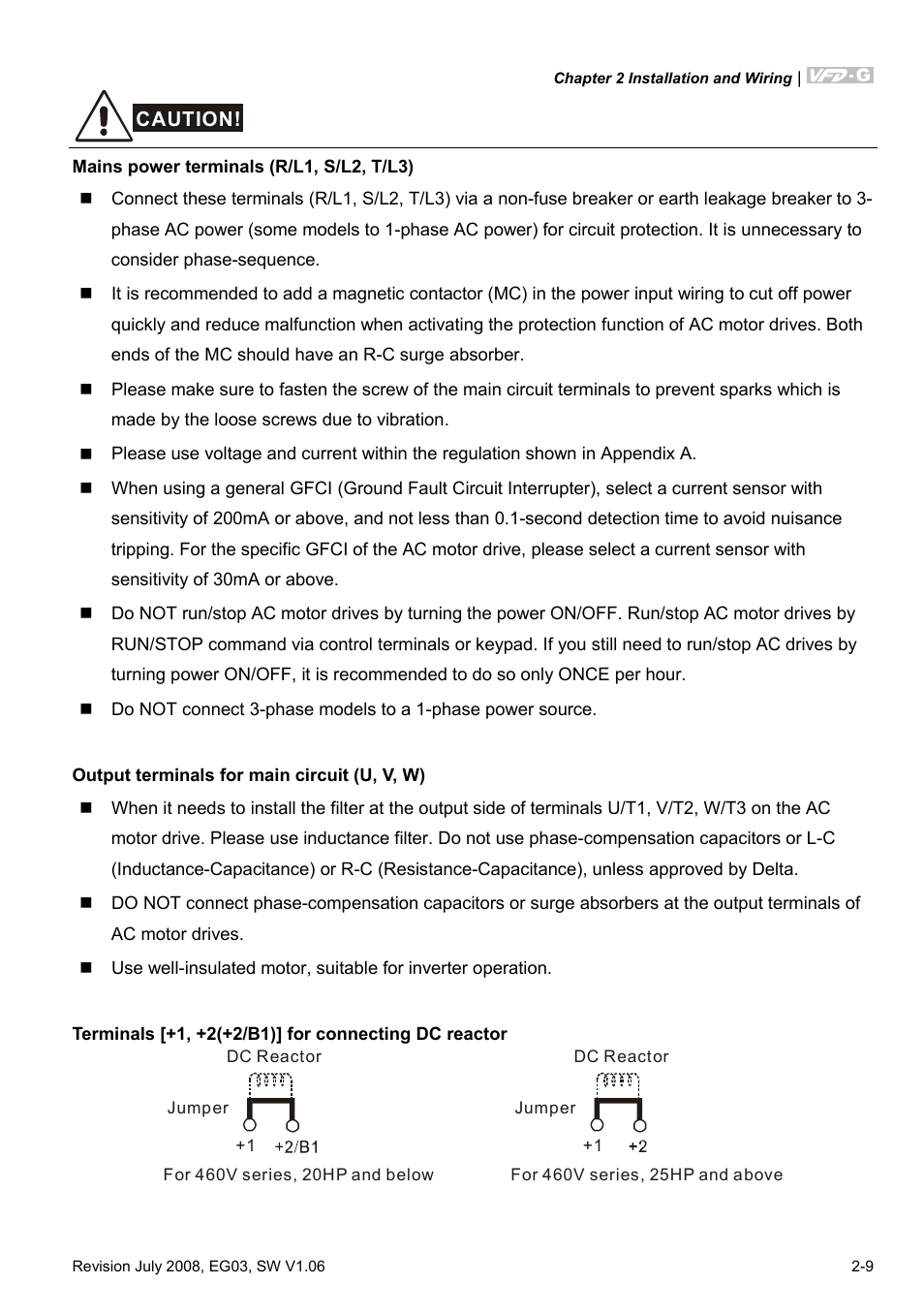 Delta Electronics AC Motor Drive VFD-G User Manual | Page 32 / 183
