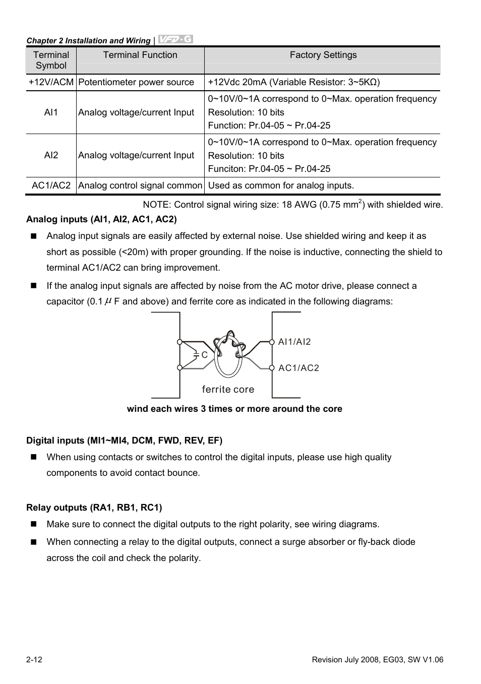 Delta Electronics AC Motor Drive VFD-G User Manual | Page 35 / 183