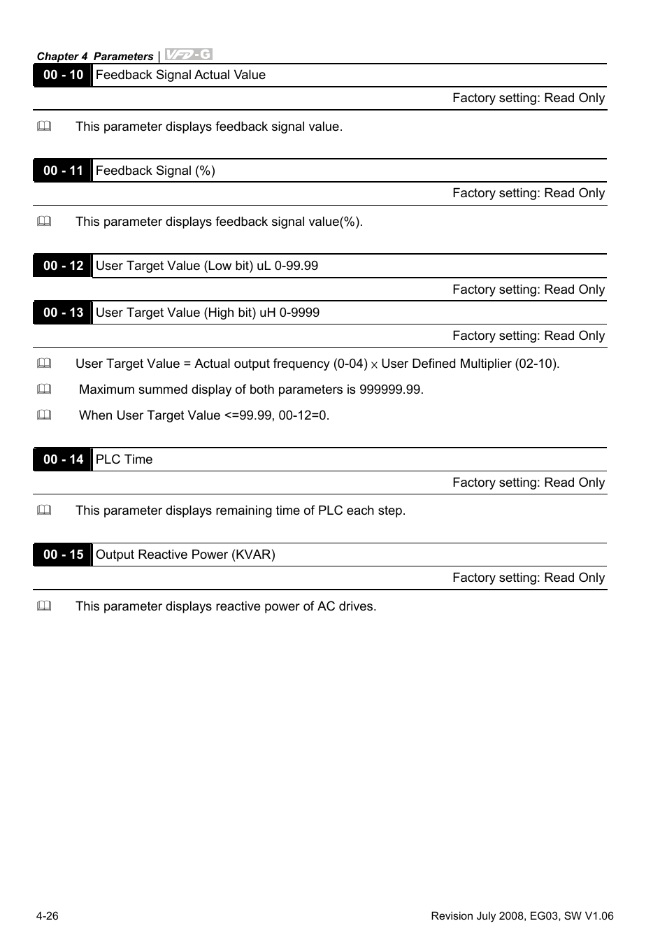 Delta Electronics AC Motor Drive VFD-G User Manual | Page 77 / 183