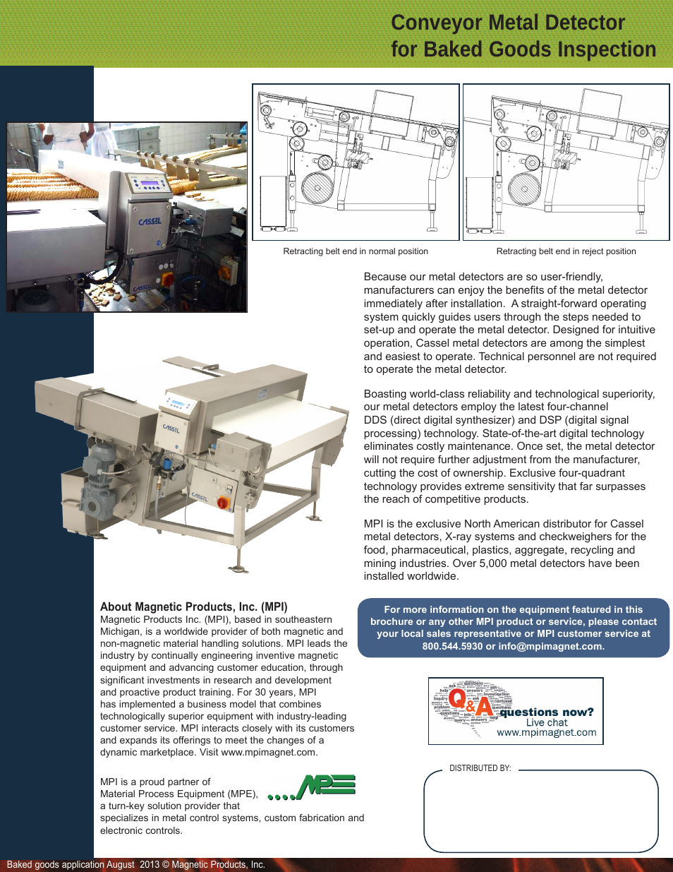 Conveyor metal detector for baked goods inspection | Magnetic Products BD-MD Series Conveyor Metal Detector for Baked Goods Inspection User Manual | Page 2 / 2